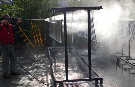 Inside the Surrey Powder Coating shop — Surrey, British Columbia