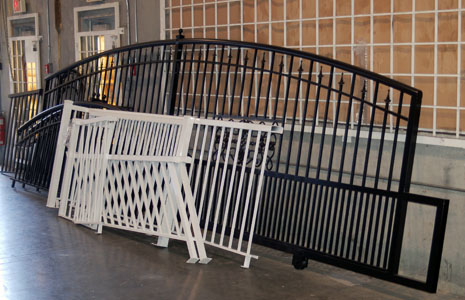 Powder coated steel and aluminum parts on the production line